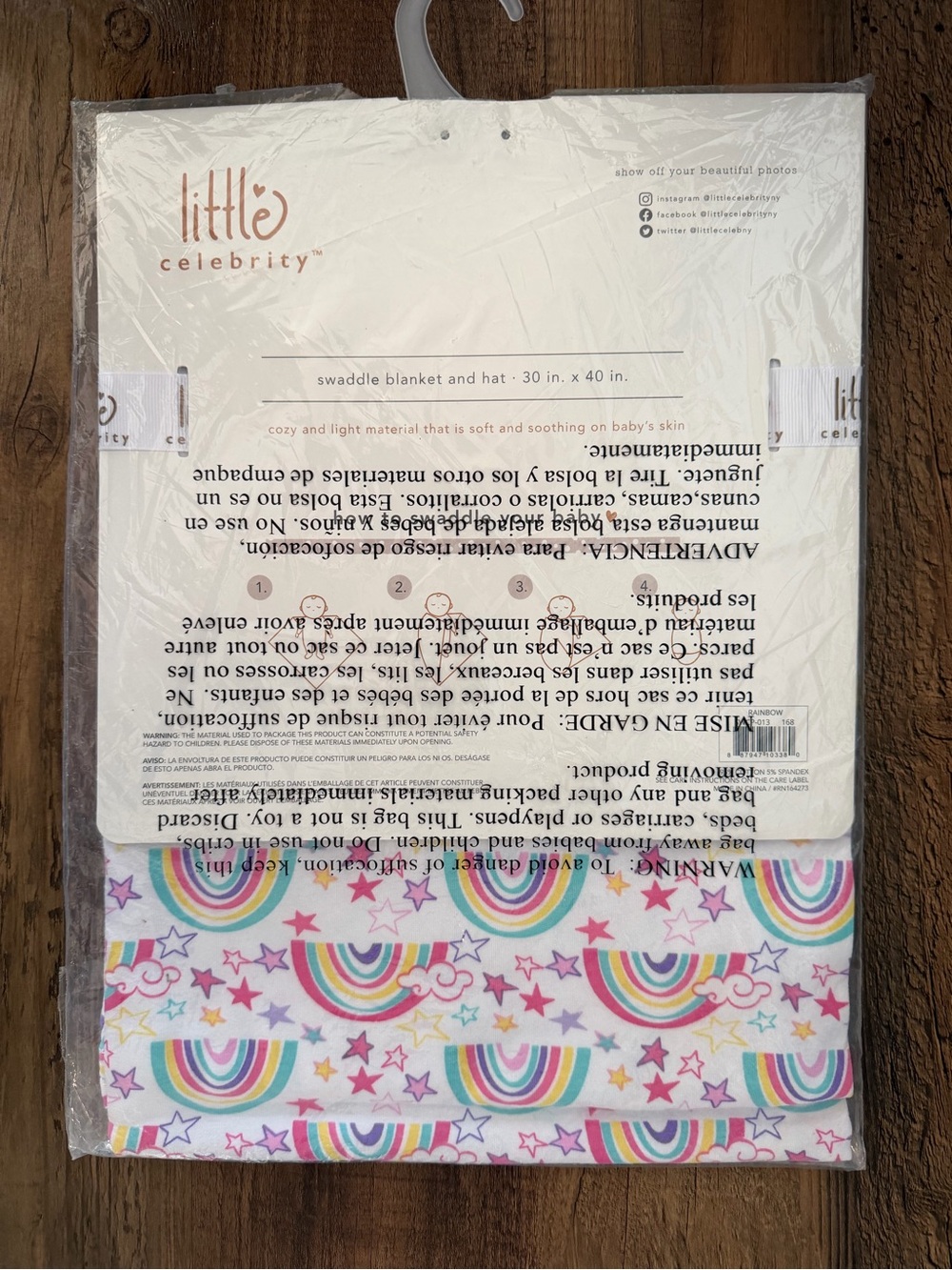 Little Celebrity Rainbow 2 Piece Swaddle Set. NWT. - Picture 2 of 3